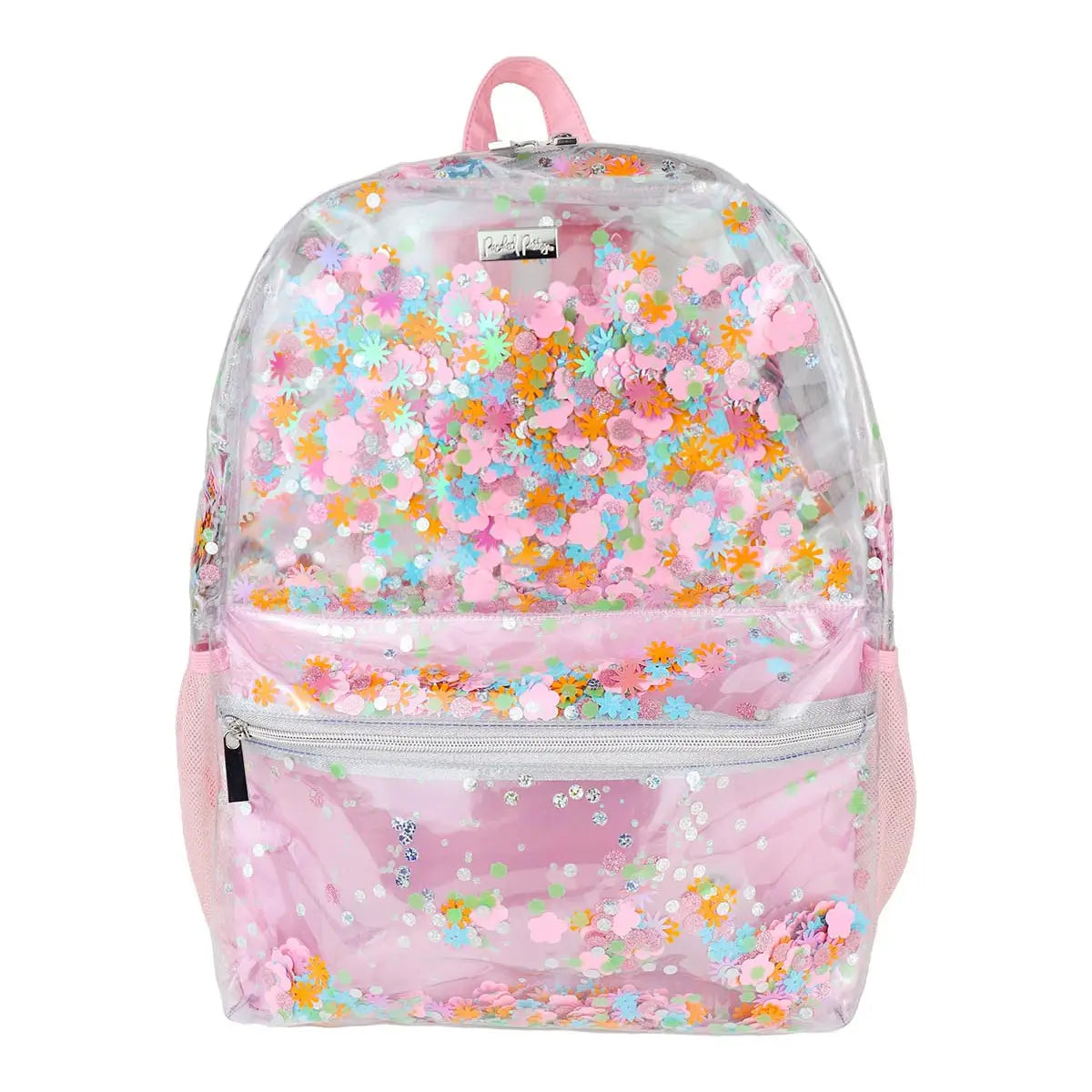 Flower Power Clear Confetti Backpack SNAP-Something New And Pretty