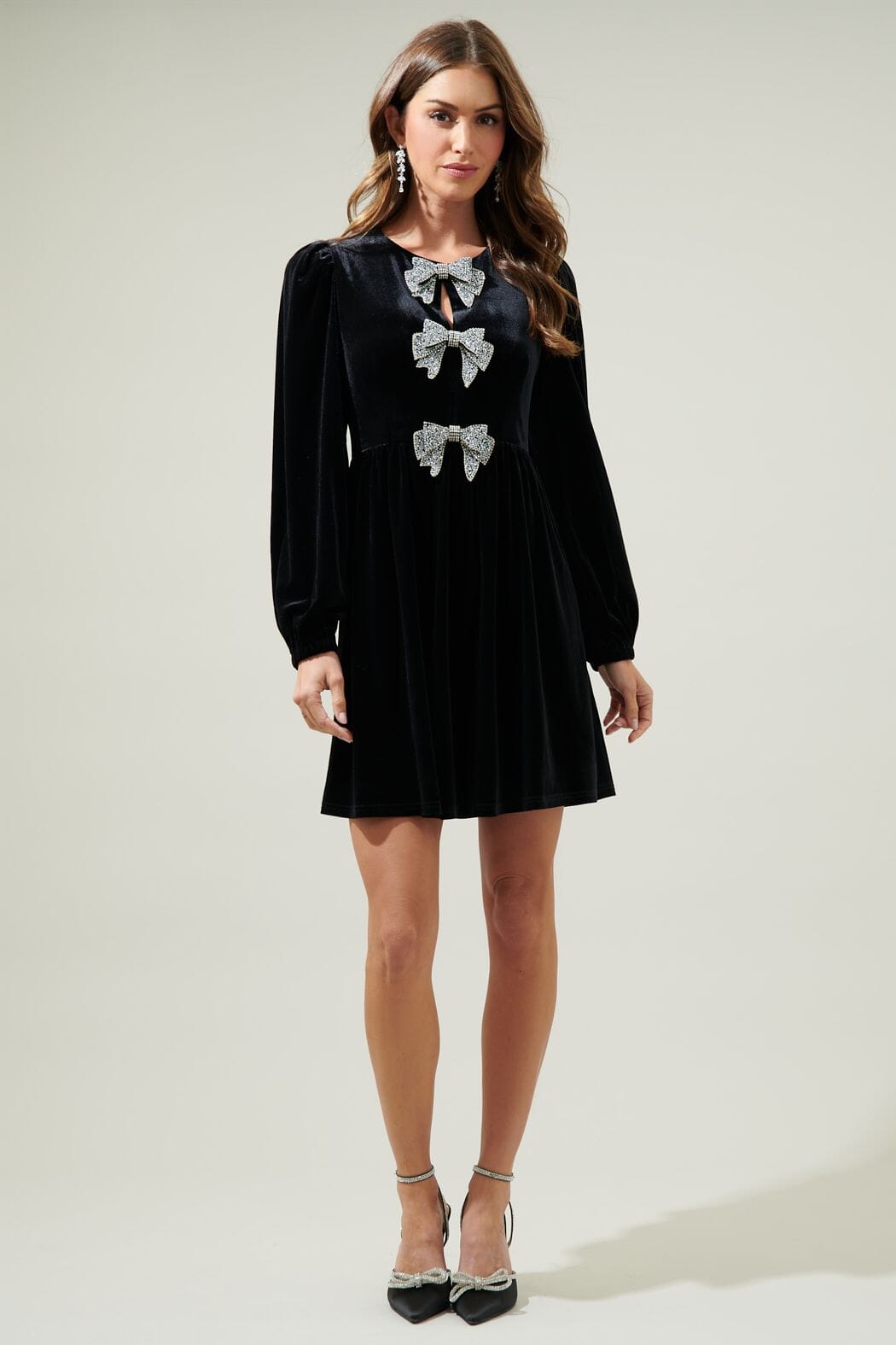 Glow Bow Velvet Dress Sugarlips