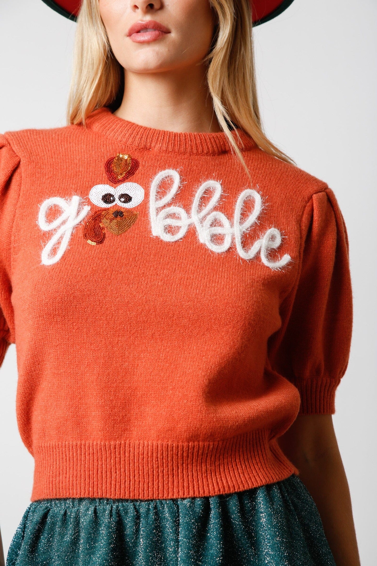 Gobble Tinsel Sweater peach love california