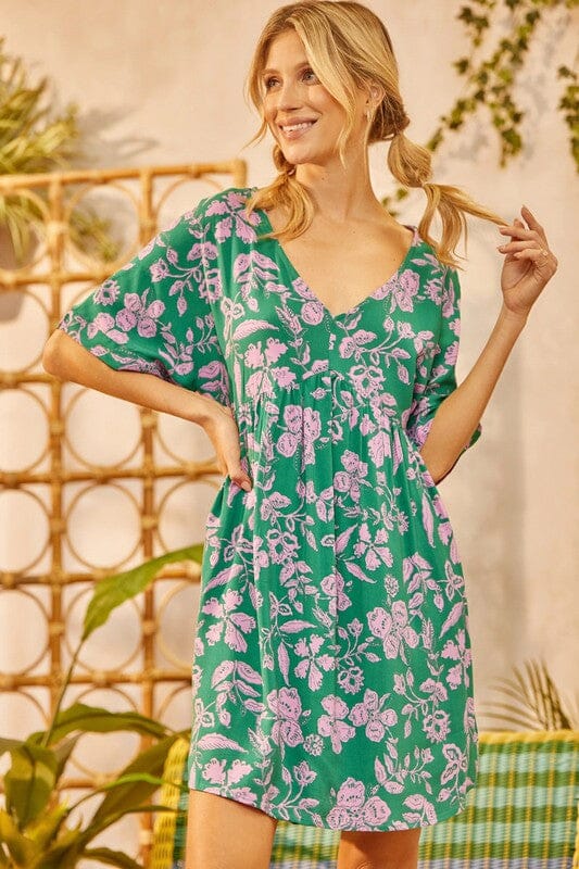 Green and Pink Babydoll Dress andree by unit
