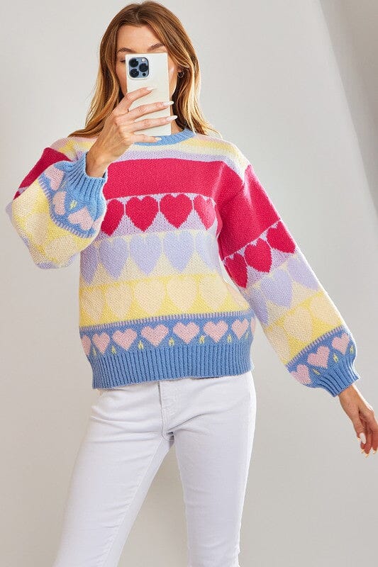 Heart Intarsia Sweater Wanna B