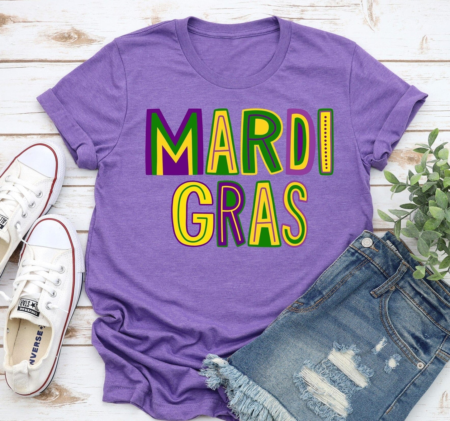 Heather Purple Mardi Gras Tee midwest tees