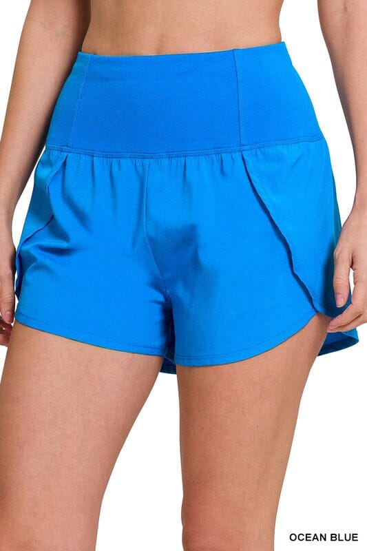 High Waist Shorts w/ Zipper zenana