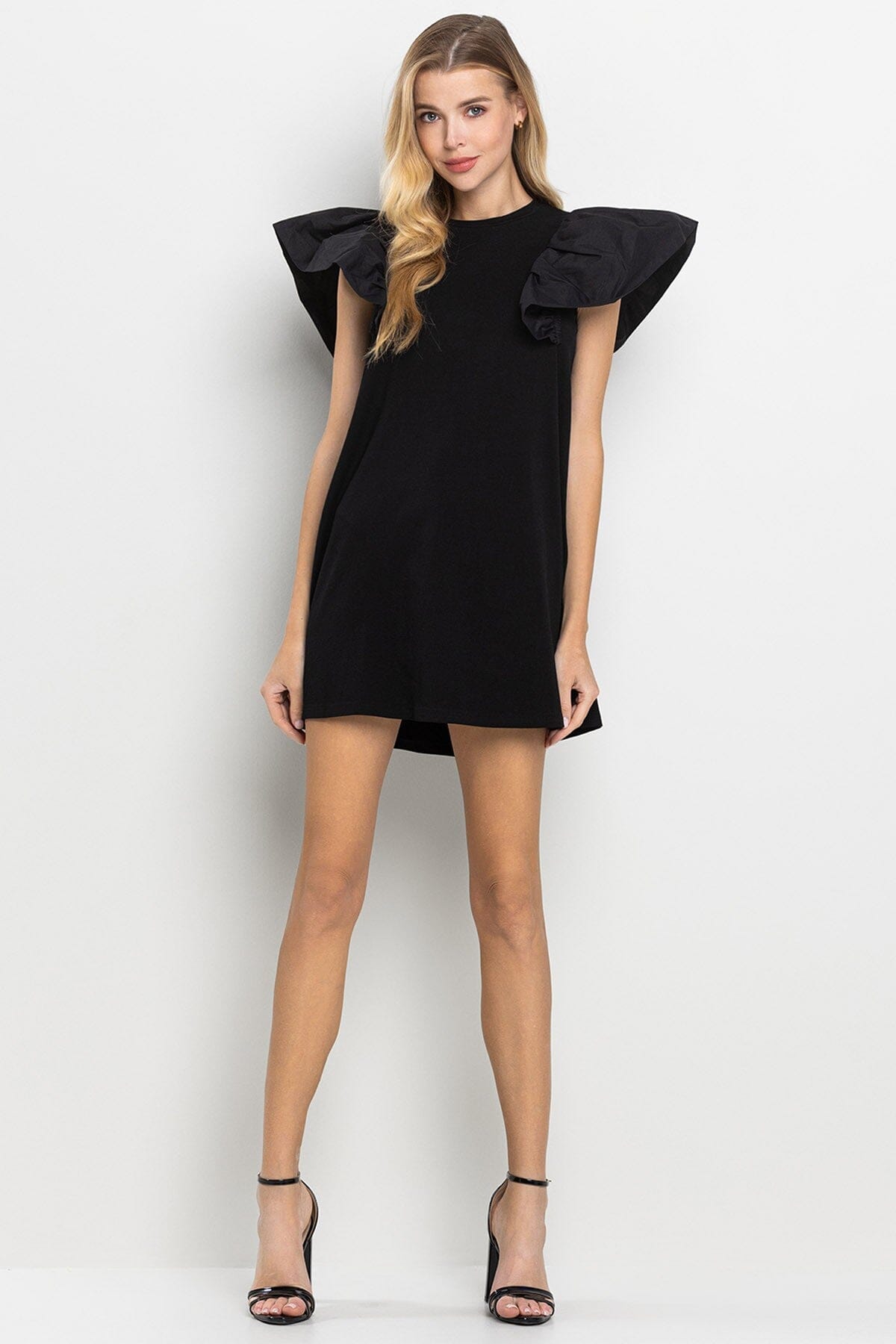 Knit Ruffle Sleeve Dress TCEC