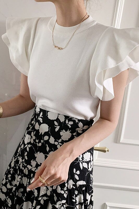 Knit Ruffle Top cezele