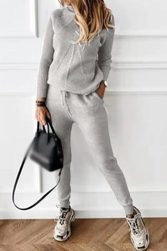 Knit Turtleneck Sweater Set cezele