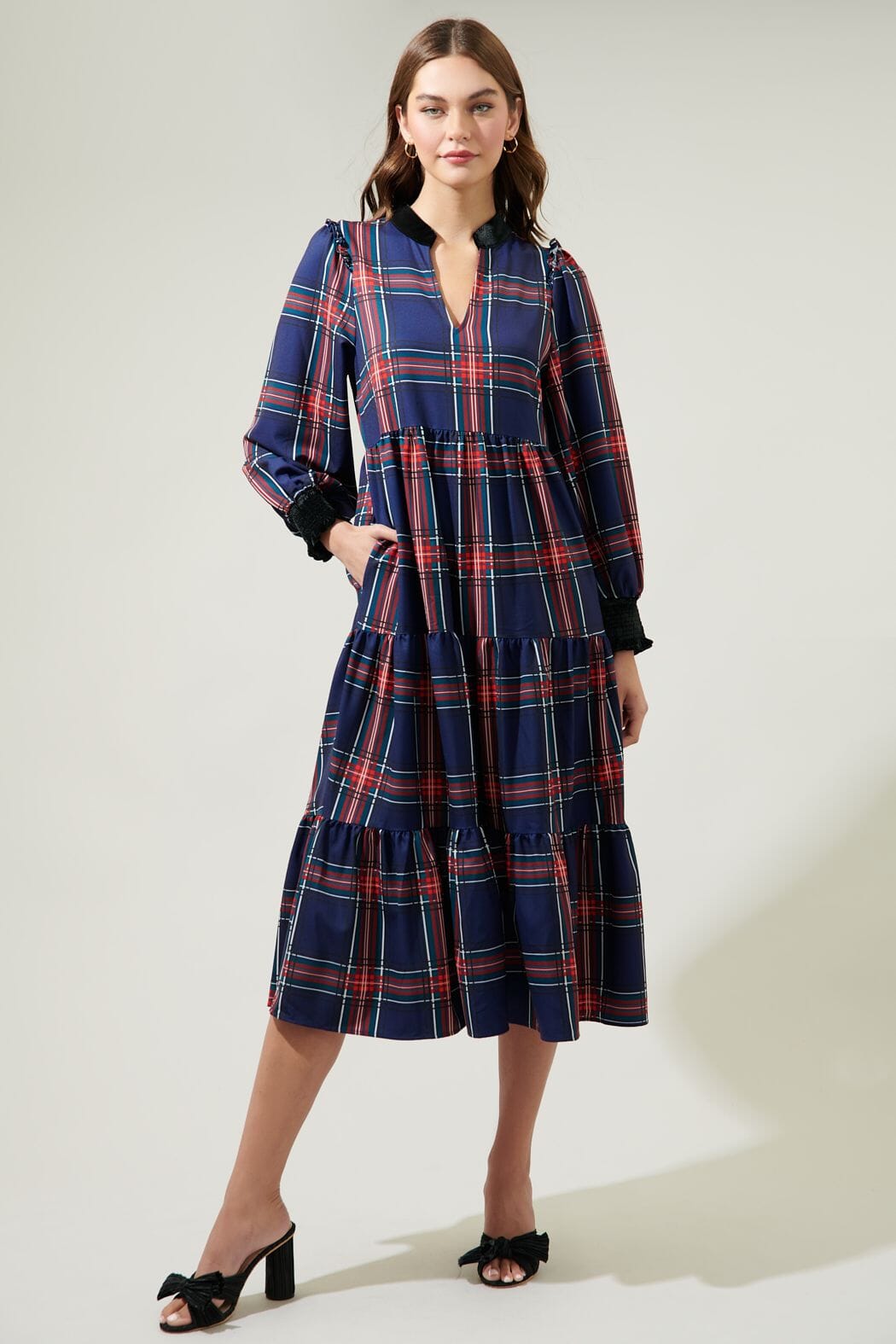 Lakeview Plaid Midi Sugarlips