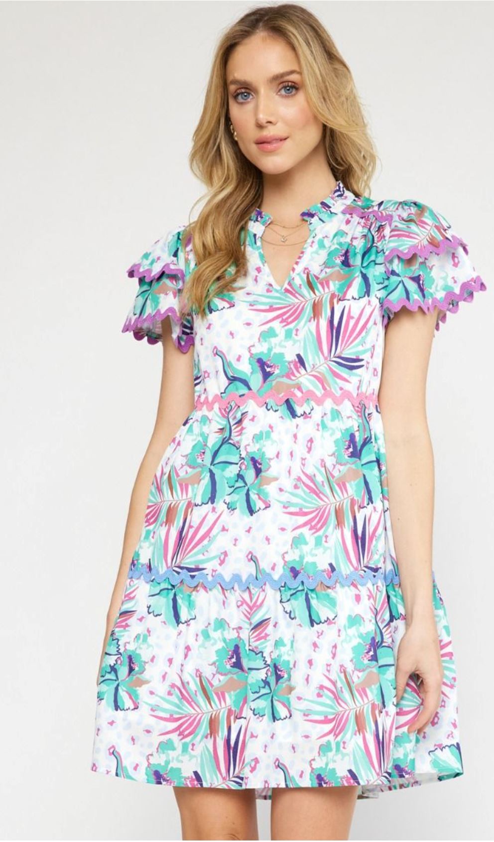 Lavender Leopard Ric Rac Dress entro