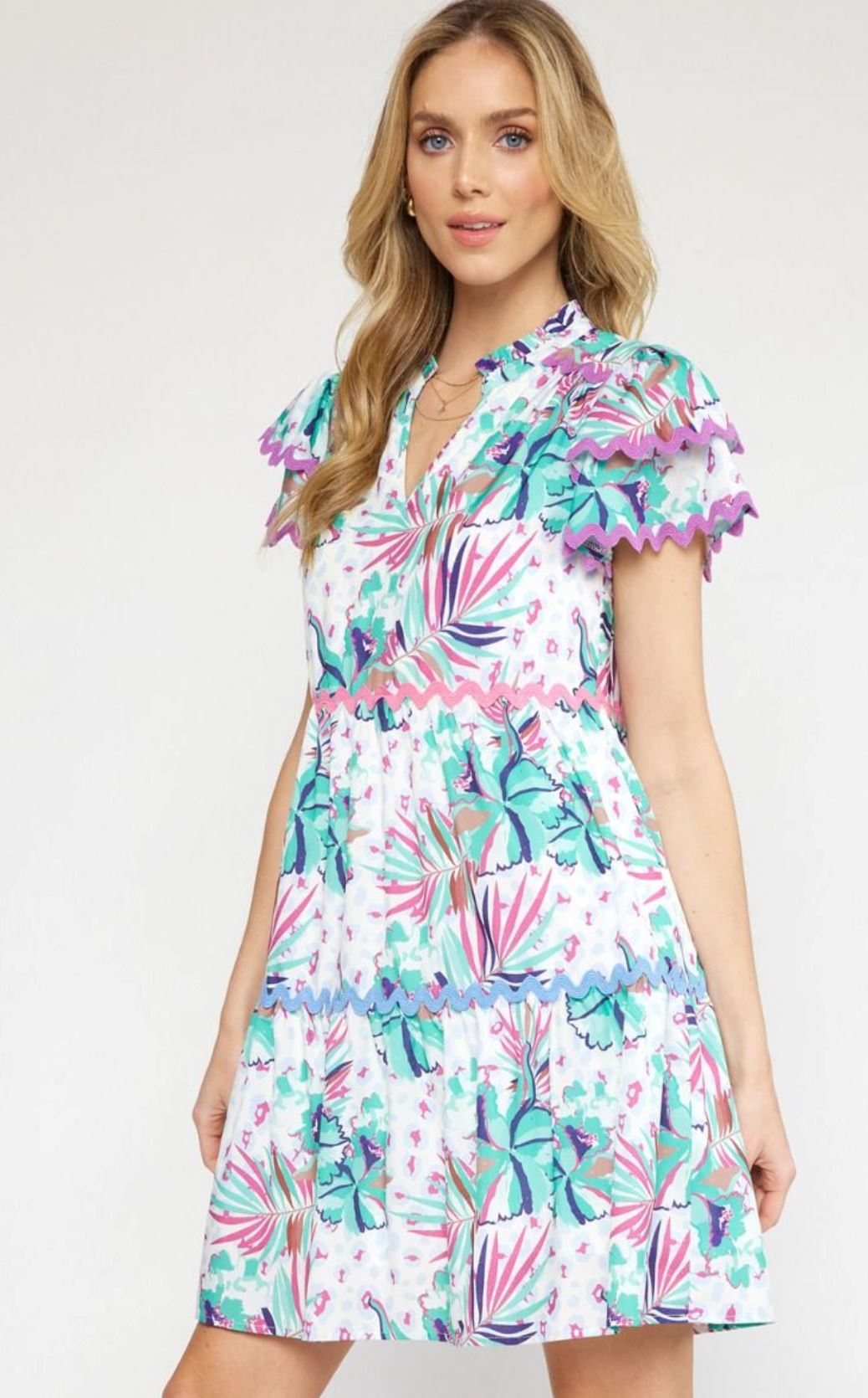 Lavender Leopard Ric Rac Dress entro