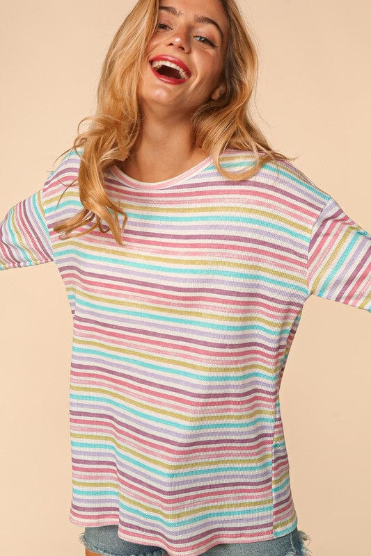 Lavender Stripe Thermal Tee Haptics