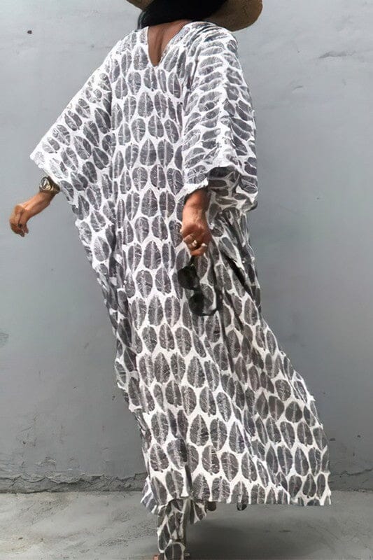 Leaf Print Kimono Cover Up cezele