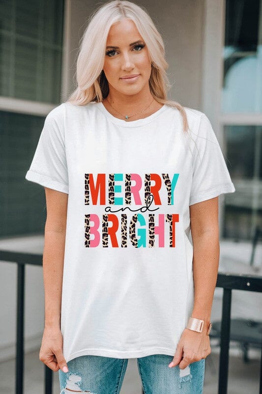 Leopard Merry & Bright Tee Kentce