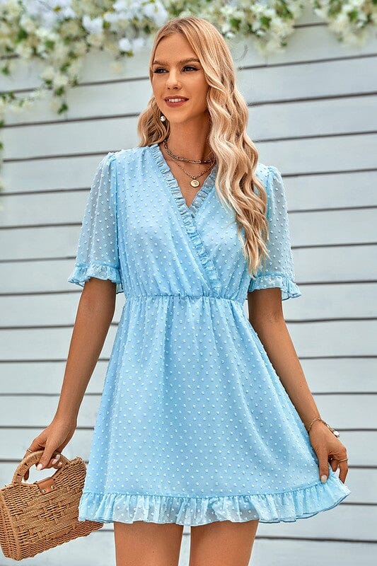 Light Blue Swiss Dot Dress supreme fashion