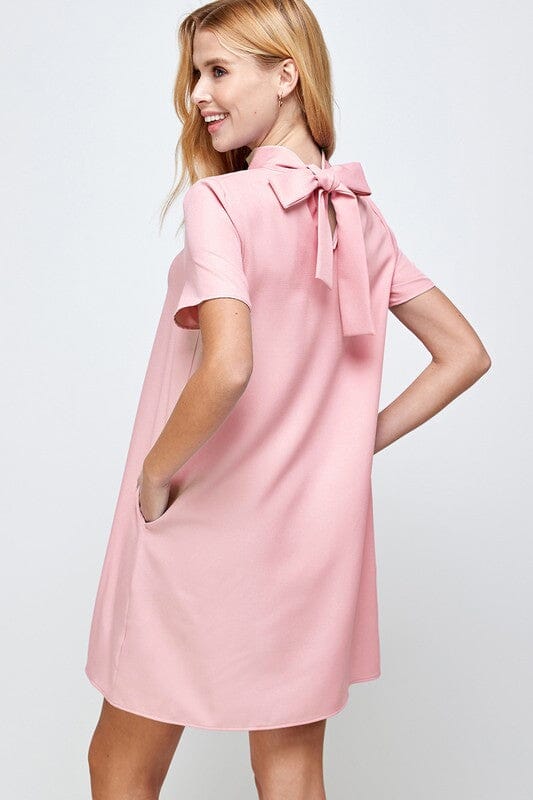 Light Pink Bow Back Shift 2 hearts