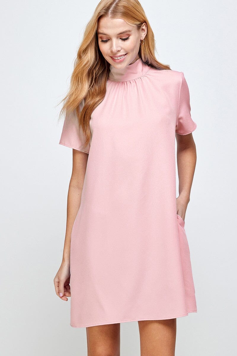Light Pink Bow Back Shift 2 hearts