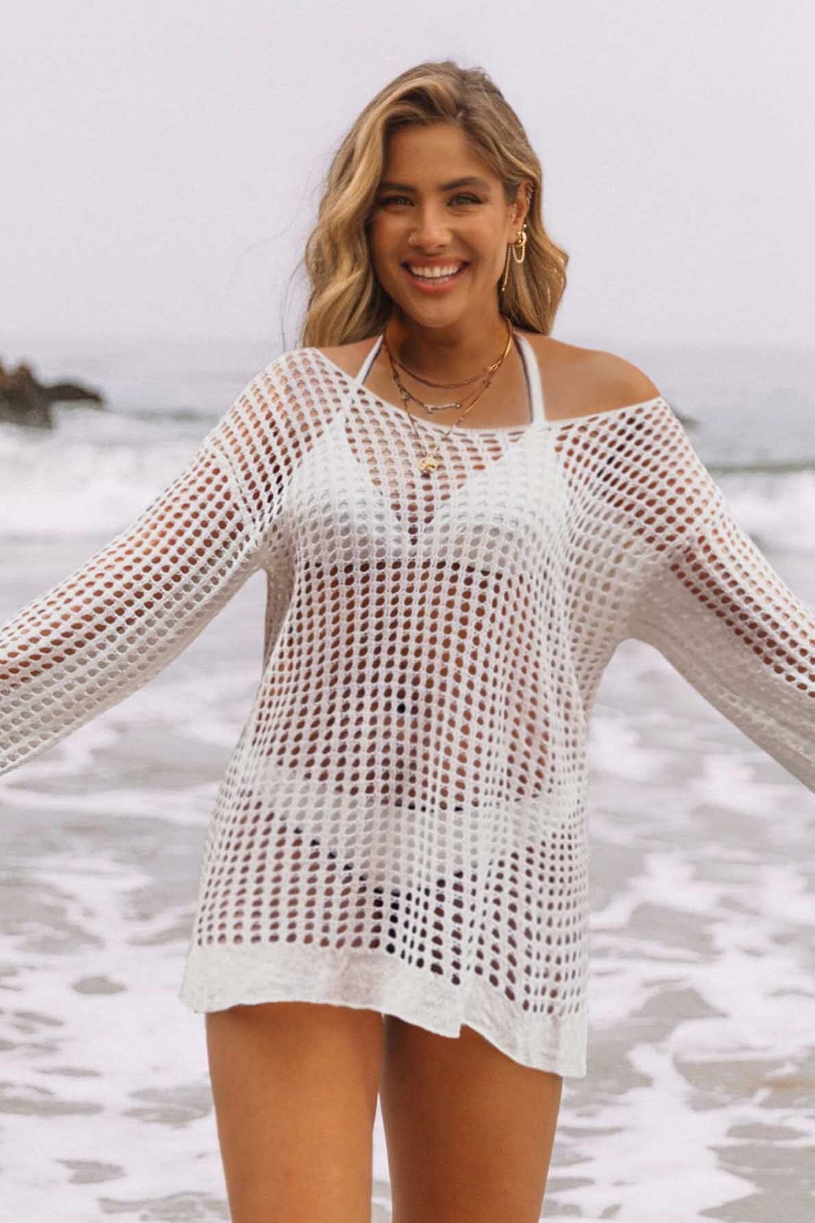 L/S Crochet Coverup charmo