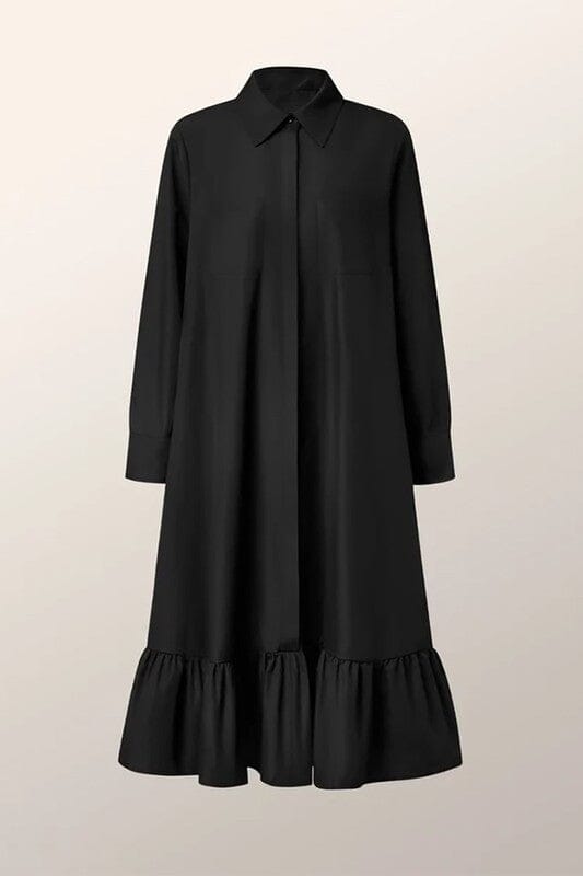 L/S Shirt Dress Pleat Hem cezele