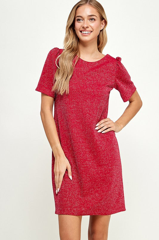 Lurex Shimmer Shift Dress 2 hearts