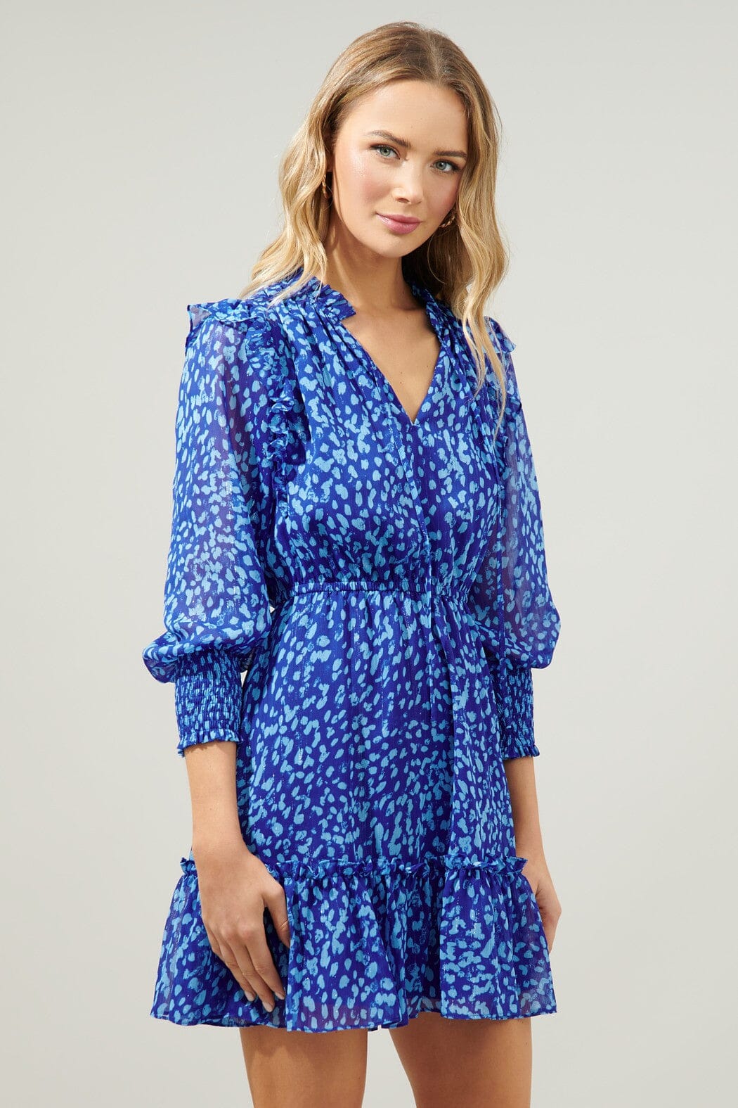 Madeira Abstract Idra Ruffle Chiffon Dress Sugarlips