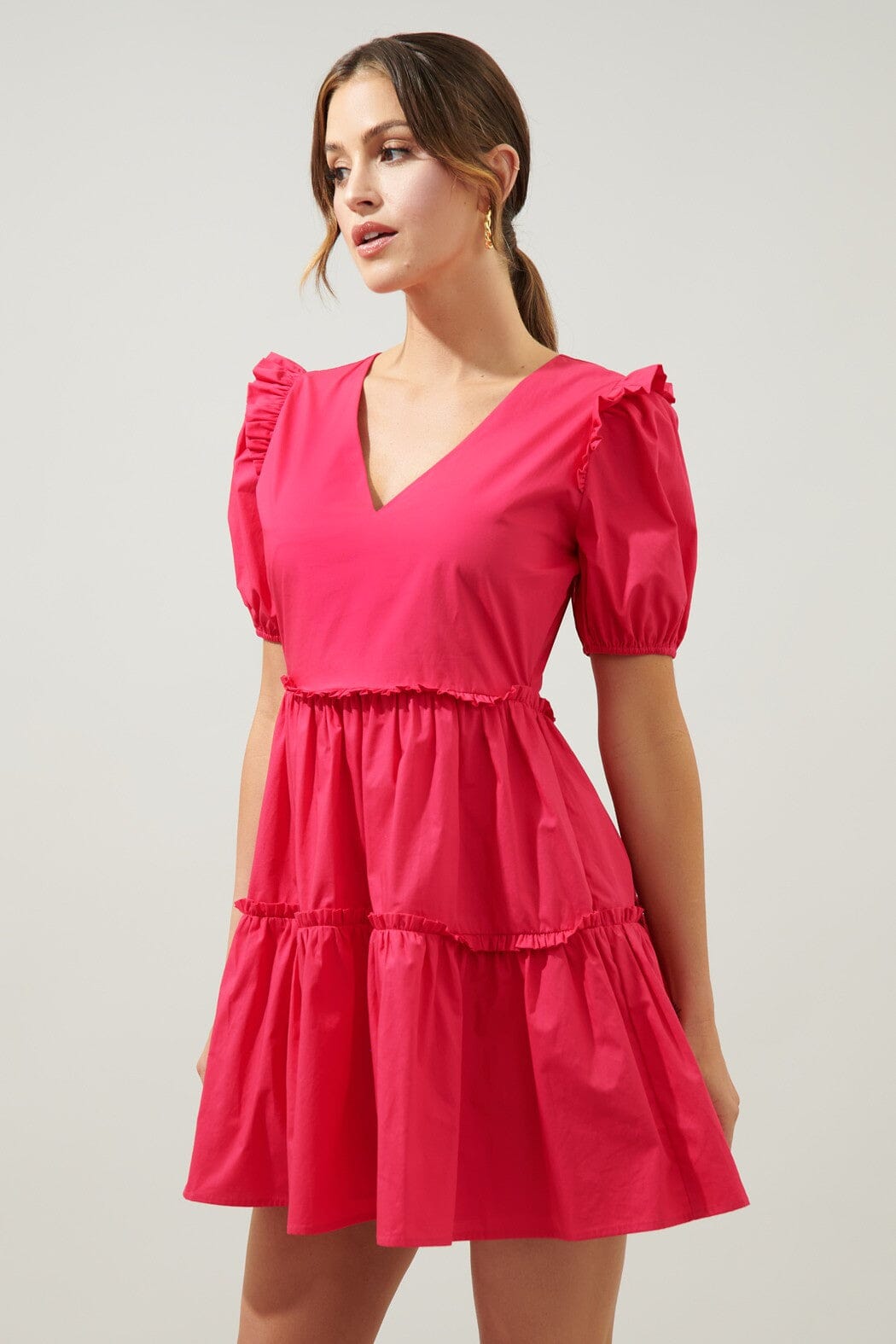 Madrigal Poplin Tiered Mini Dress Sugarlips