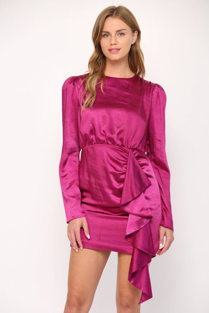 Magenta Draped Dress Fate