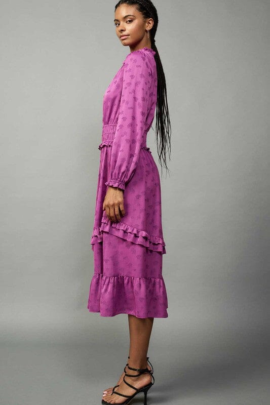 Magenta Surplice Smocked Waist Midi current air