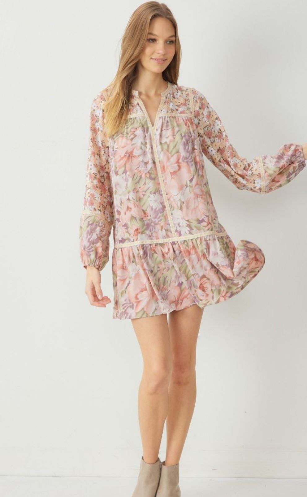Mixed Floral Print DRESS entro