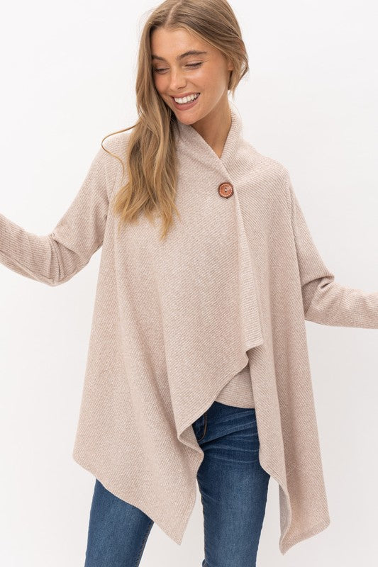 One Button Brushed Thermal Cardigan Cherish