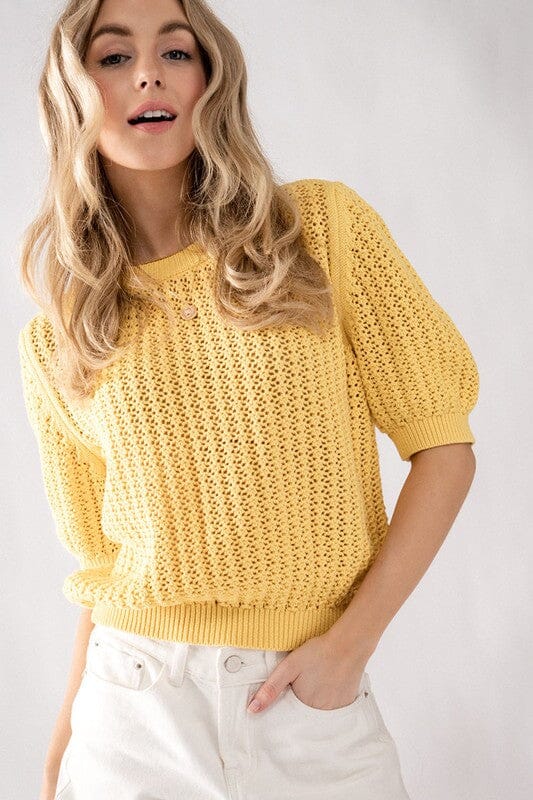 Open Weave Puff Sleeve Sweater Trend Notes