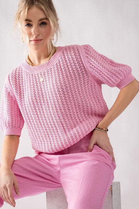 Open Weave Puff Sleeve Sweater Trend Notes