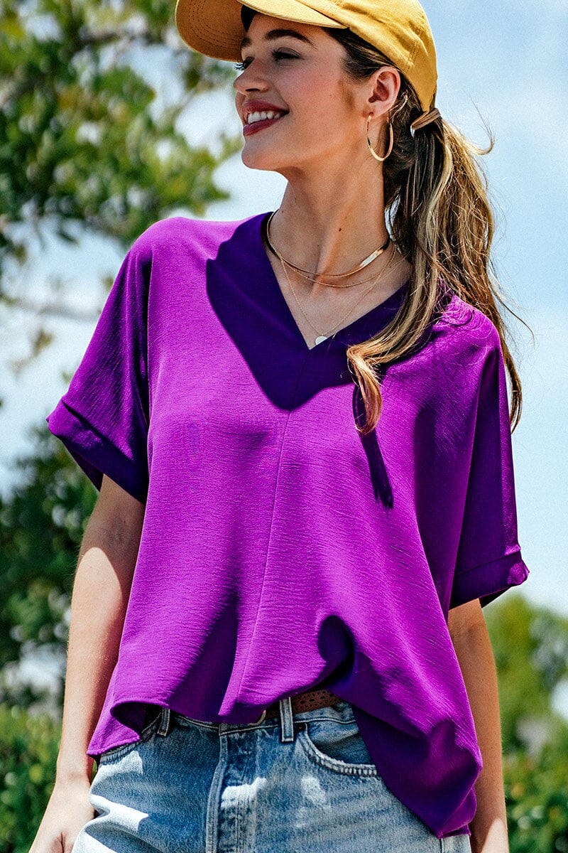 Oversize Gameday V Neck Top Trend Notes