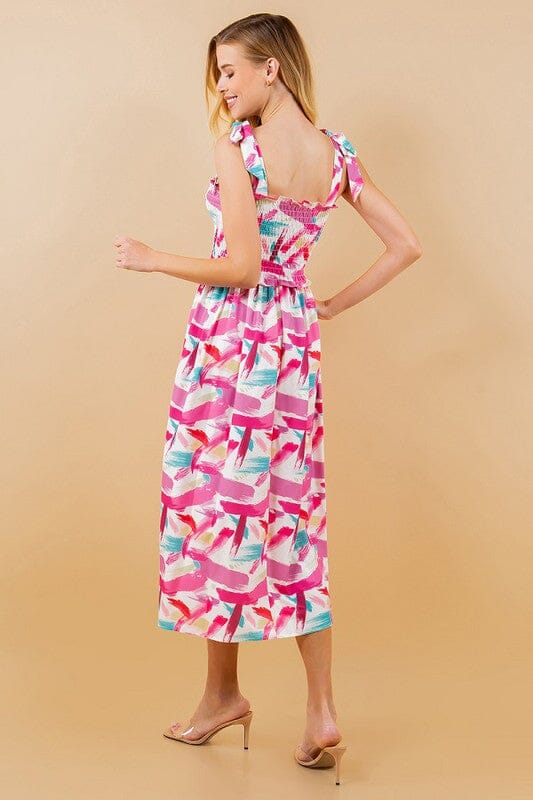 Painted Smocked Tie Dress Sundayup