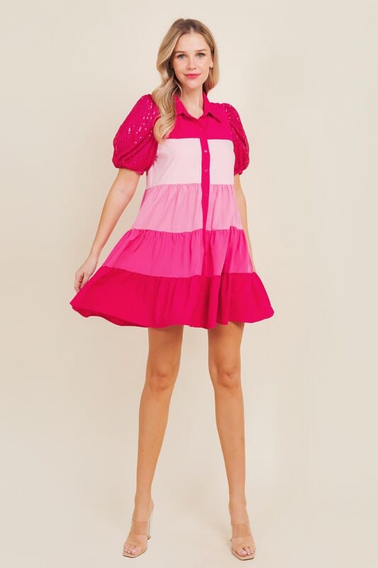 Pink Colorblock Shirt Dress – SNAP-Something New And Pretty Pink Colorblock Shirt Dress – SNAP-Something New And Pretty