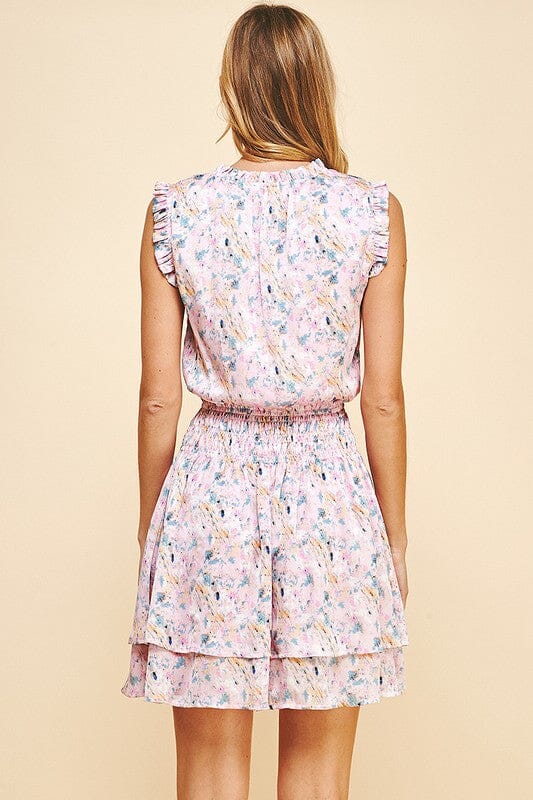 Pink Floral Smock Waist Dress Pinch