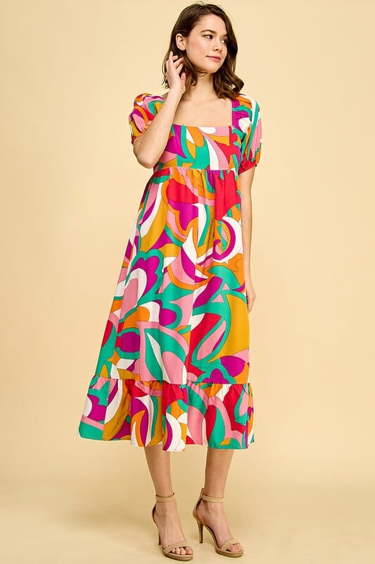 Pink Mod Print Midi TCEC