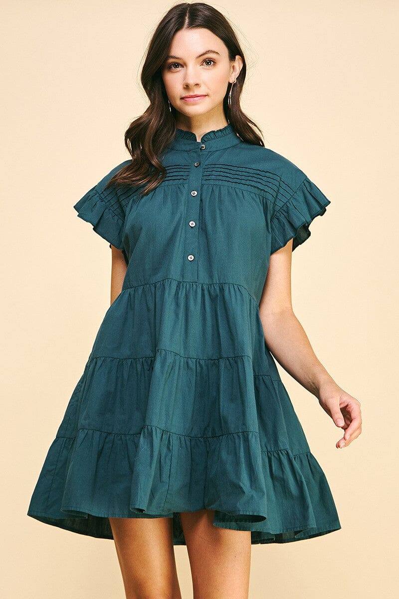 Pintuck Tiered Dress Pinch