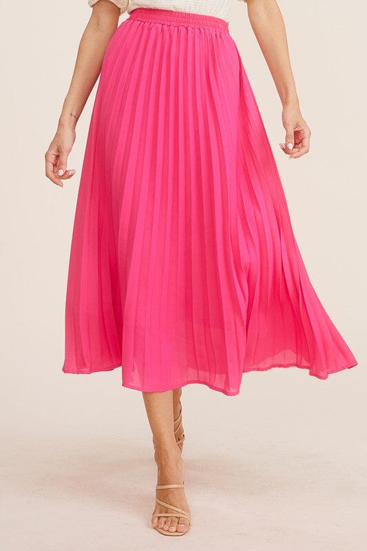 Pleated Chiffon Midi Skirt listicle