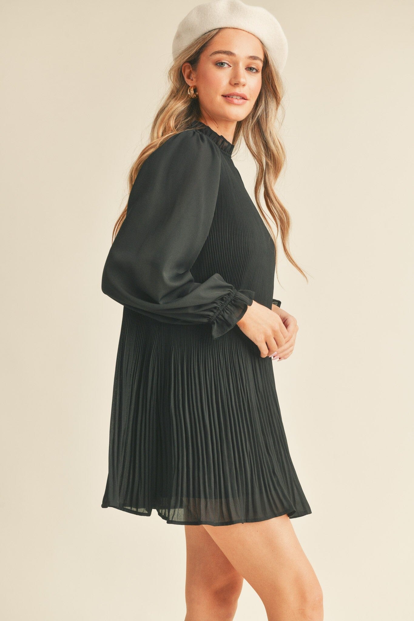 Pleated High Neck Dress &merci