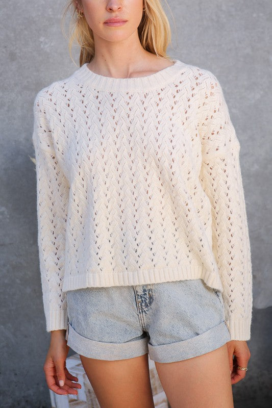 Pointelle Sweater lumiere