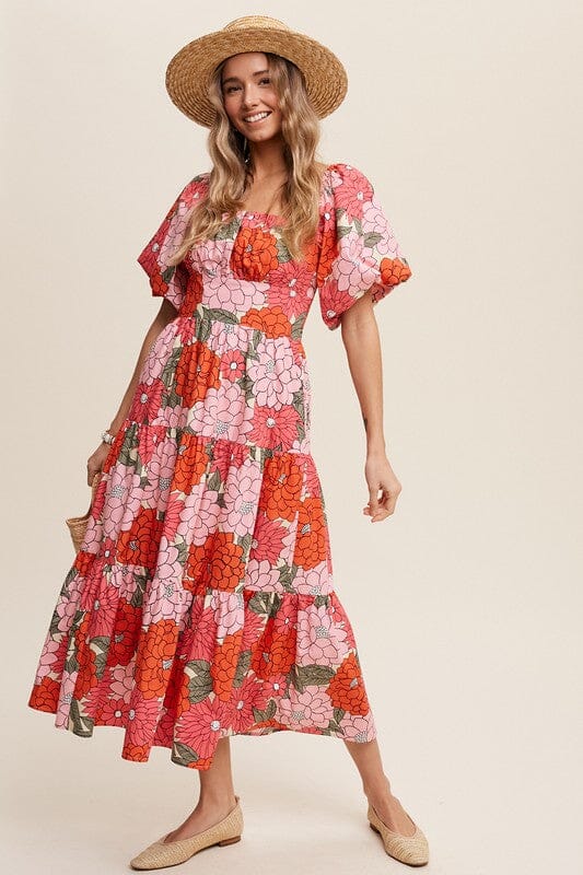 Puff Sleeve Midi in Flower Power Floral listicle