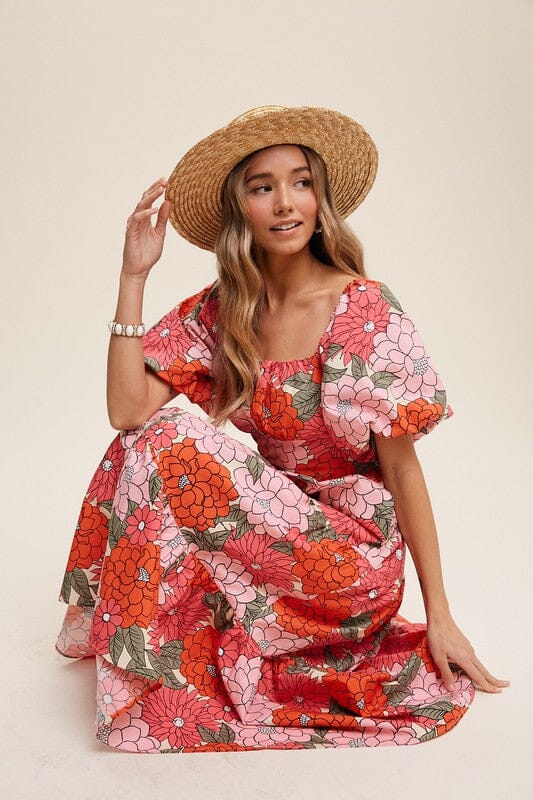 Puff Sleeve Midi in Flower Power Floral listicle