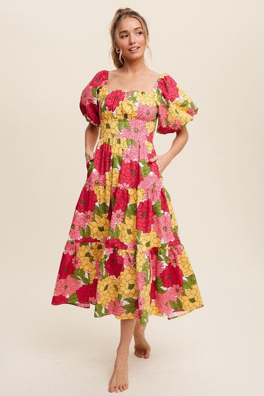 Puff Sleeve Midi in Flower Power Floral listicle