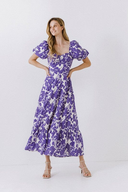 Purple Floral Cutout Maxi 2.7 August
