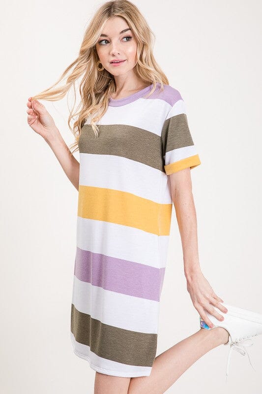 Purple Green and Gold Striped French Terry Dress 2010 twentyten