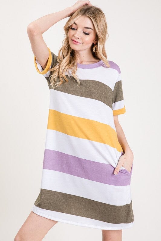 Purple Green and Gold Striped French Terry Dress 2010 twentyten