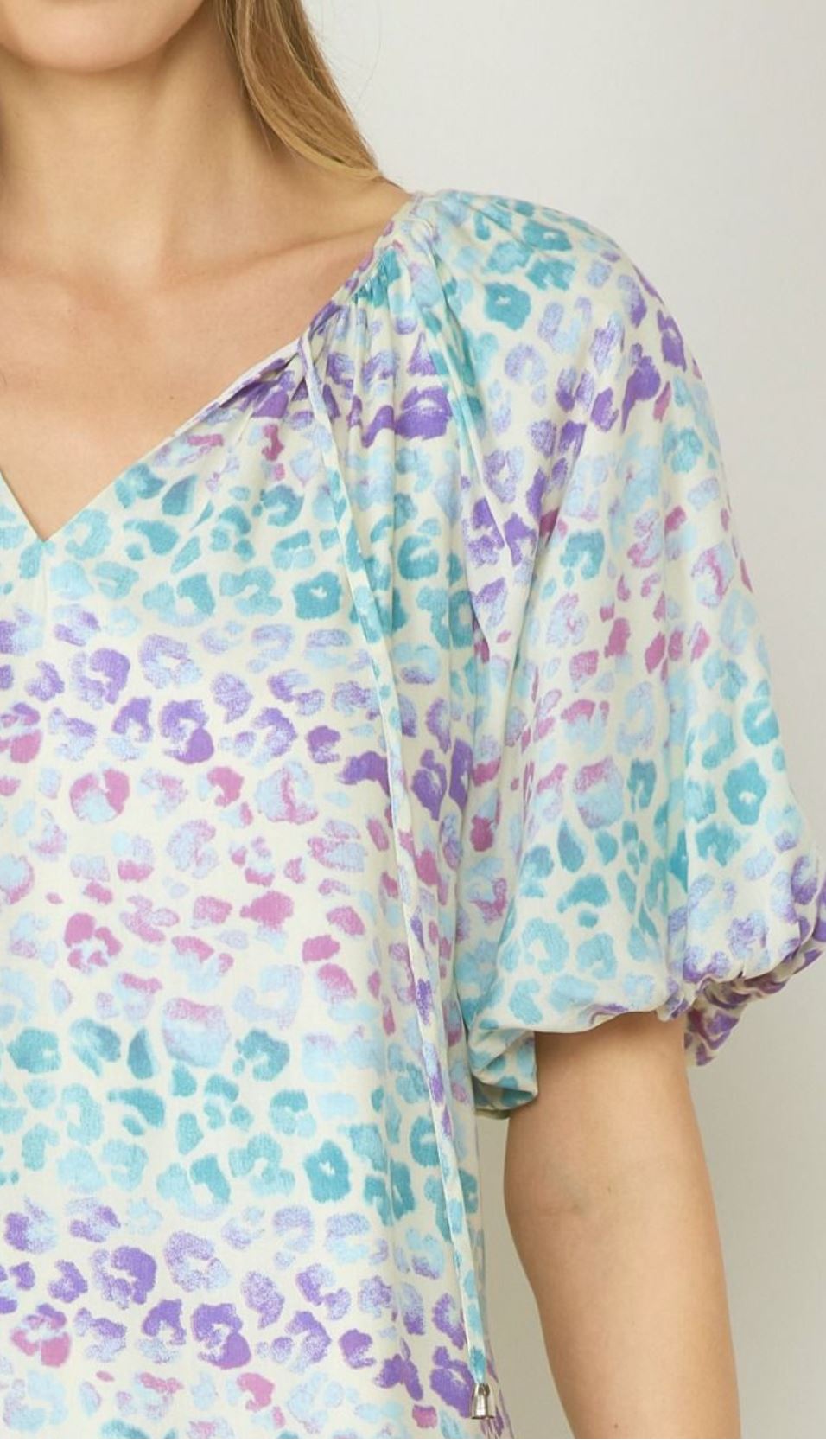 Purple Leopard Colorblock Maxi Side Slit entro
