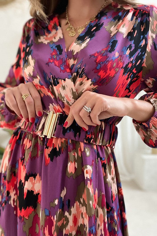 Purple Watercolor Abstract Maxi Shiying