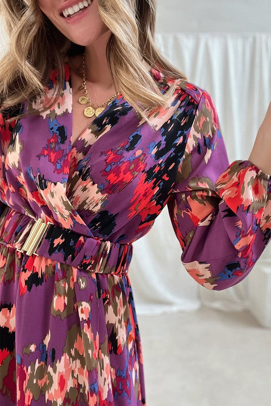 Purple Watercolor Abstract Maxi Shiying