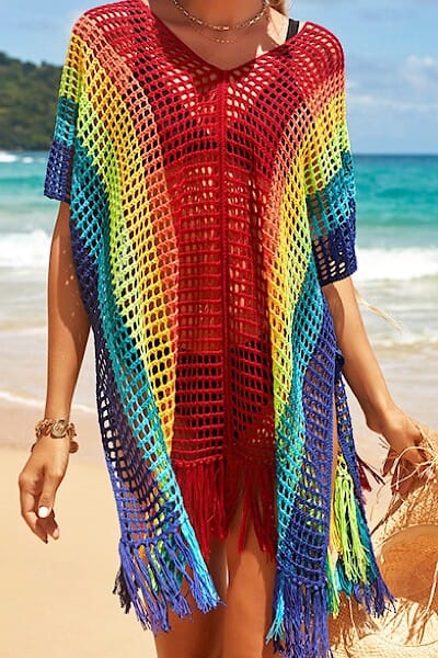 Rainbow Crochet Coverup Miss Sparkling