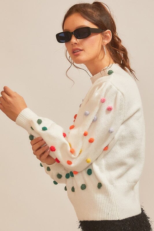 Rainbow Pom Pom Sweater Main Strip